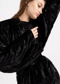 BLACK VELVET WITH SILVER STRIPES KIMONO image 0