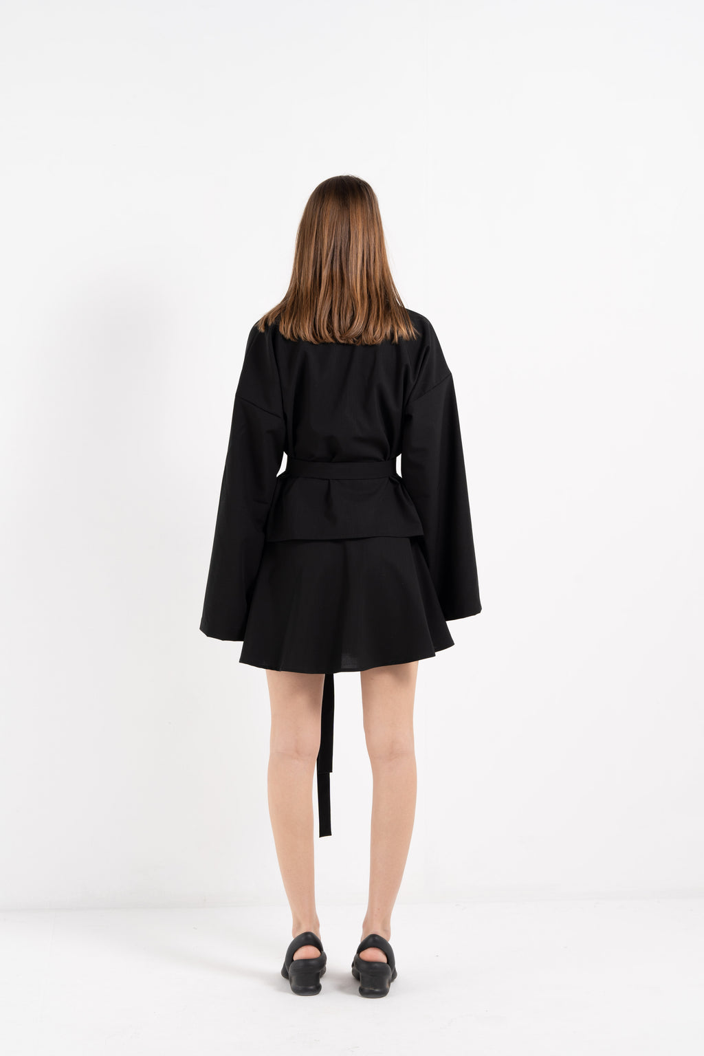 BLACK WOOL KIMONO image 2