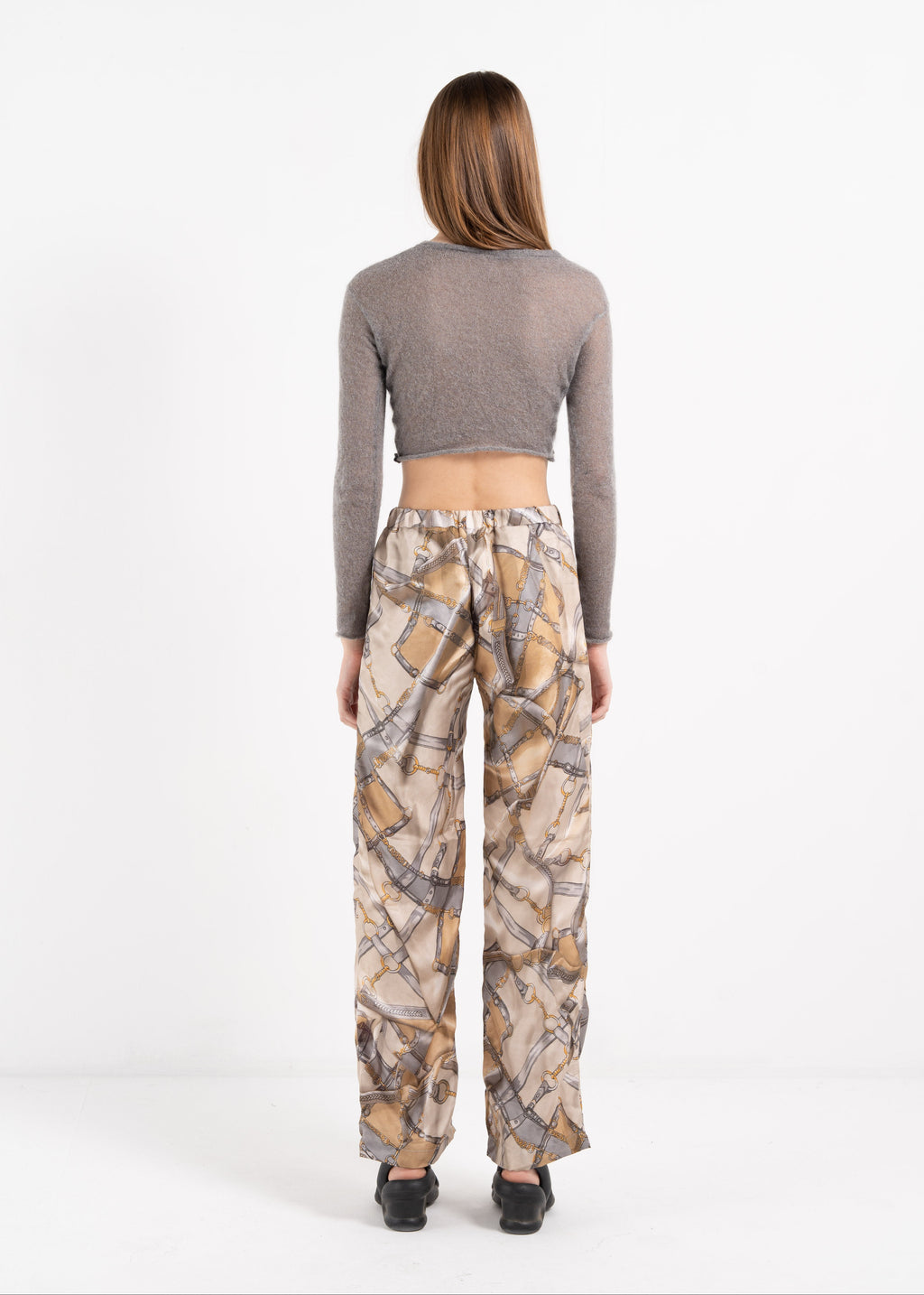 SILK ELASTICATED WAIST TROUSERS image 3