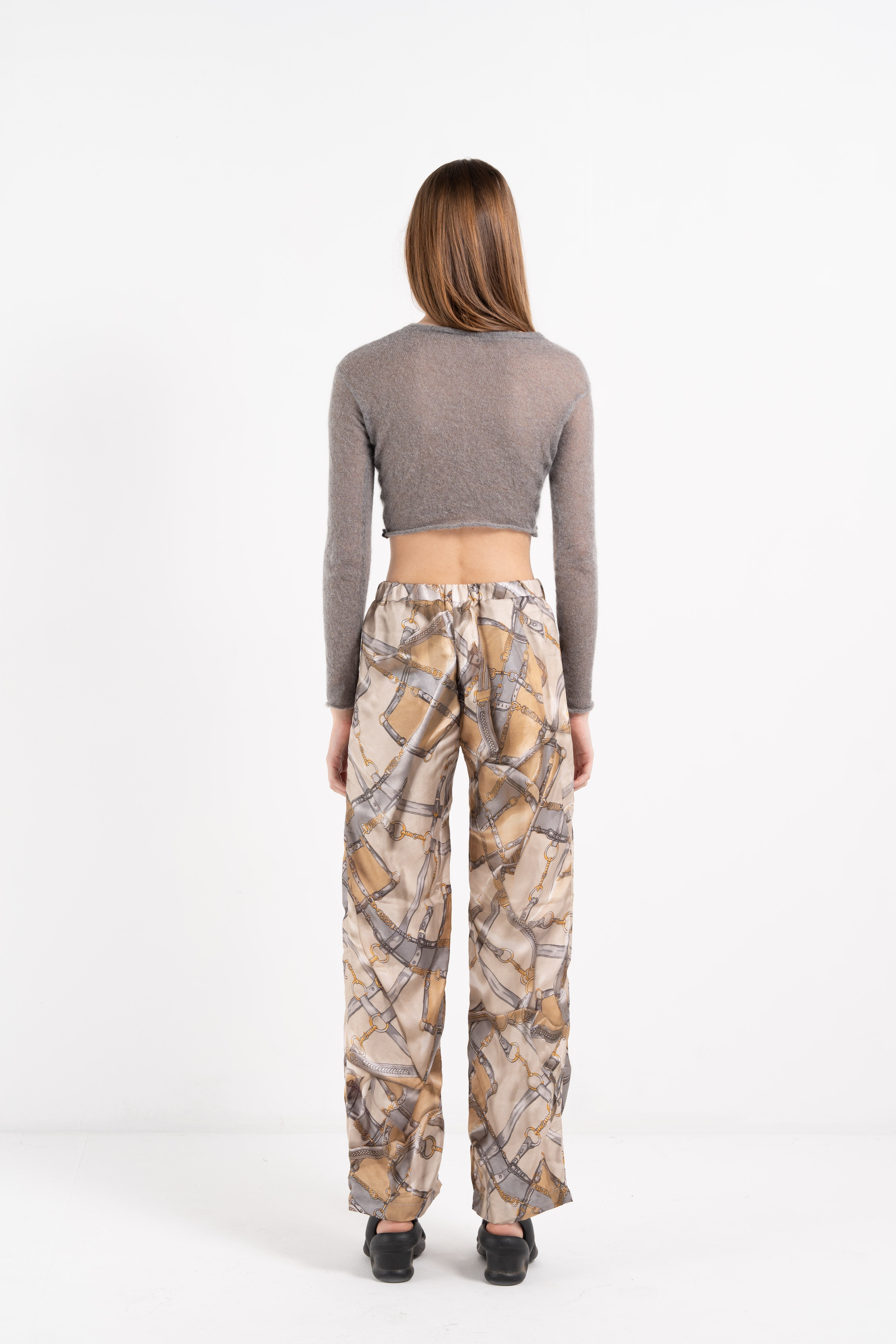 SILK ELASTICATED WAIST TROUSERS image 3