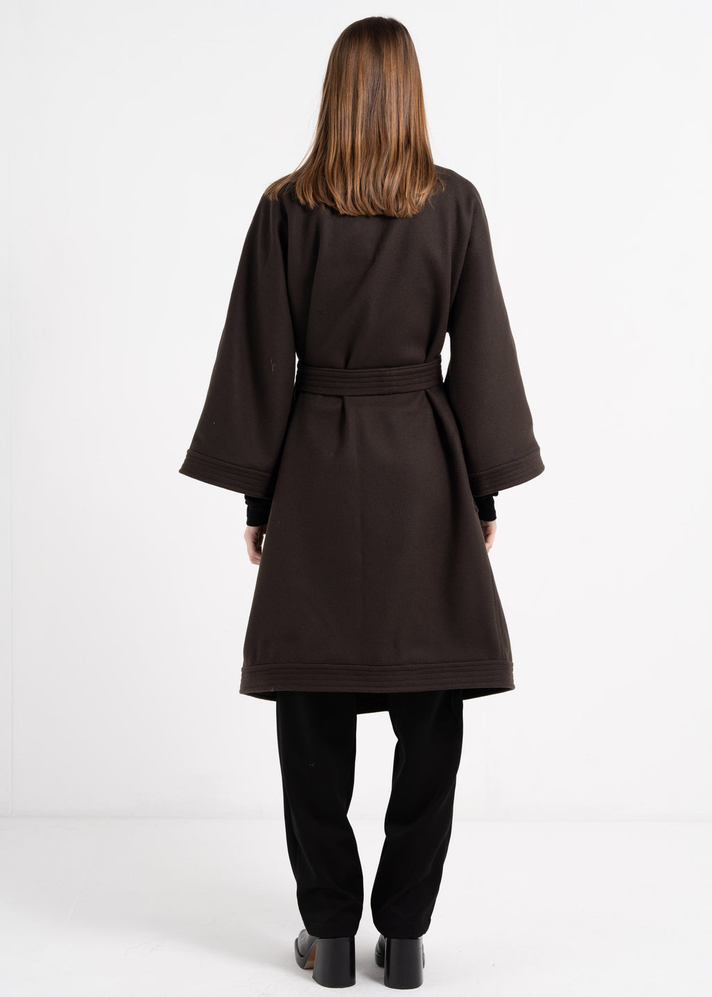 BLACK KIMONO COAT image 8