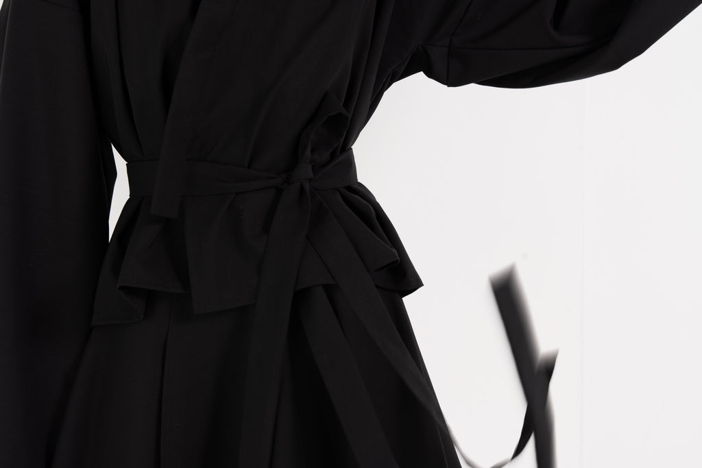 BLACK WOOL BALLERINA WRAP SKIRT image 3