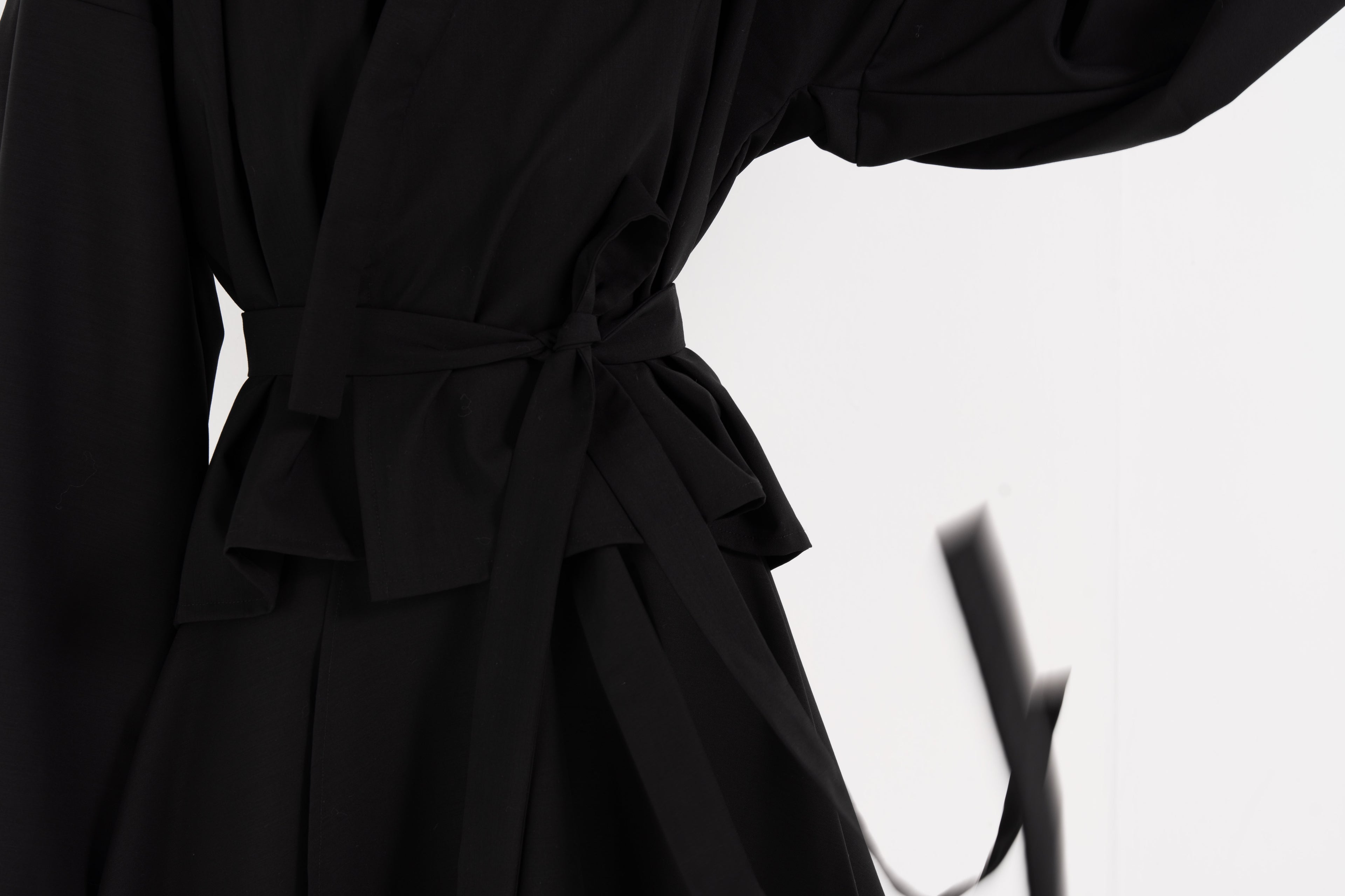 BLACK WOOL BALLERINA WRAP SKIRT image 3