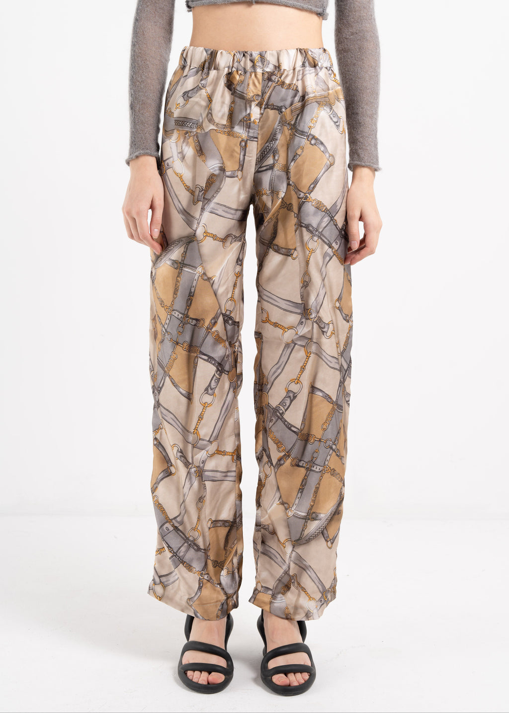SILK ELASTICATED WAIST TROUSERS image 1