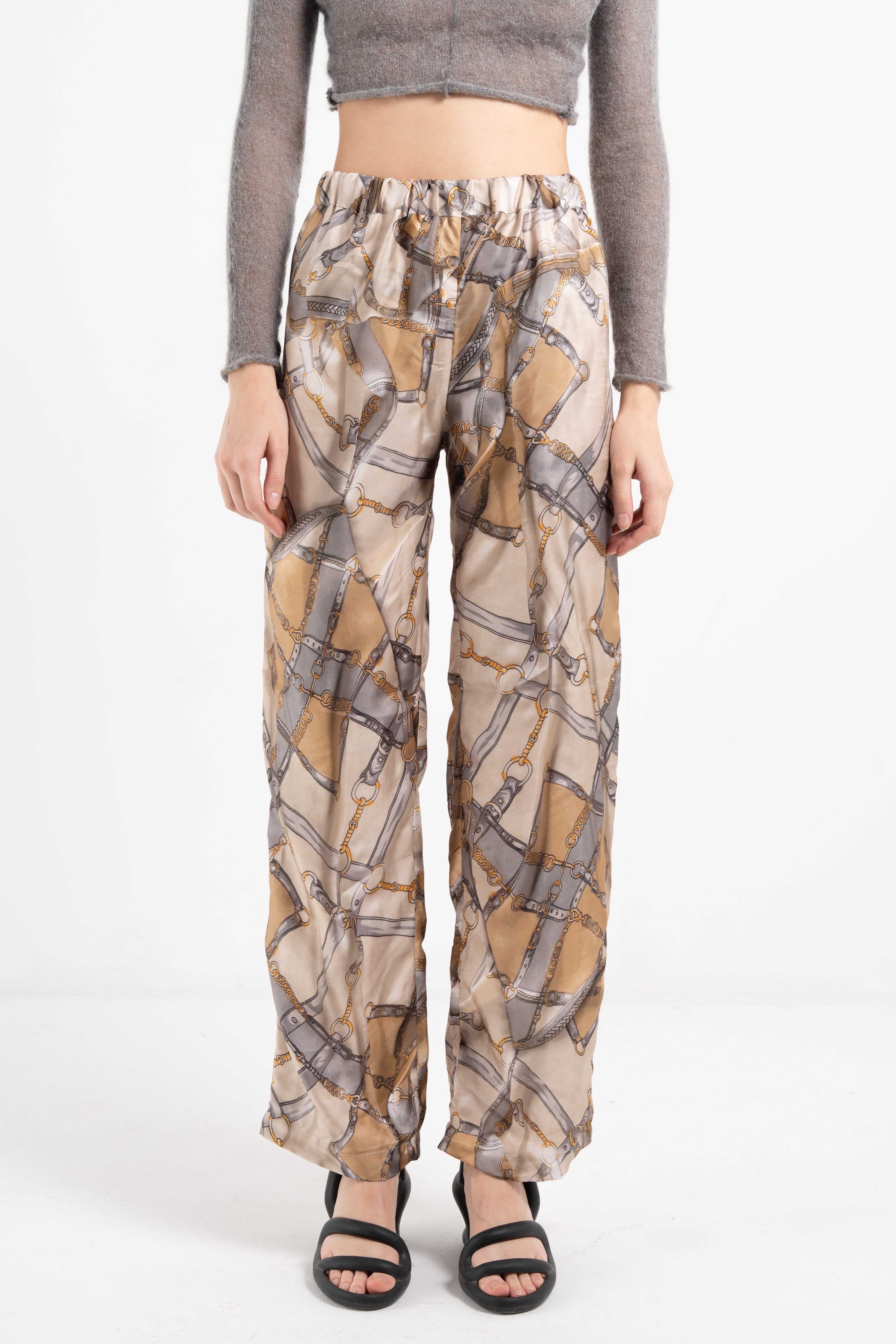 SILK ELASTICATED WAIST TROUSERS image 1