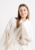 OFF-WHITE GLITTERED STRIPED COTTON KIMONO image 0