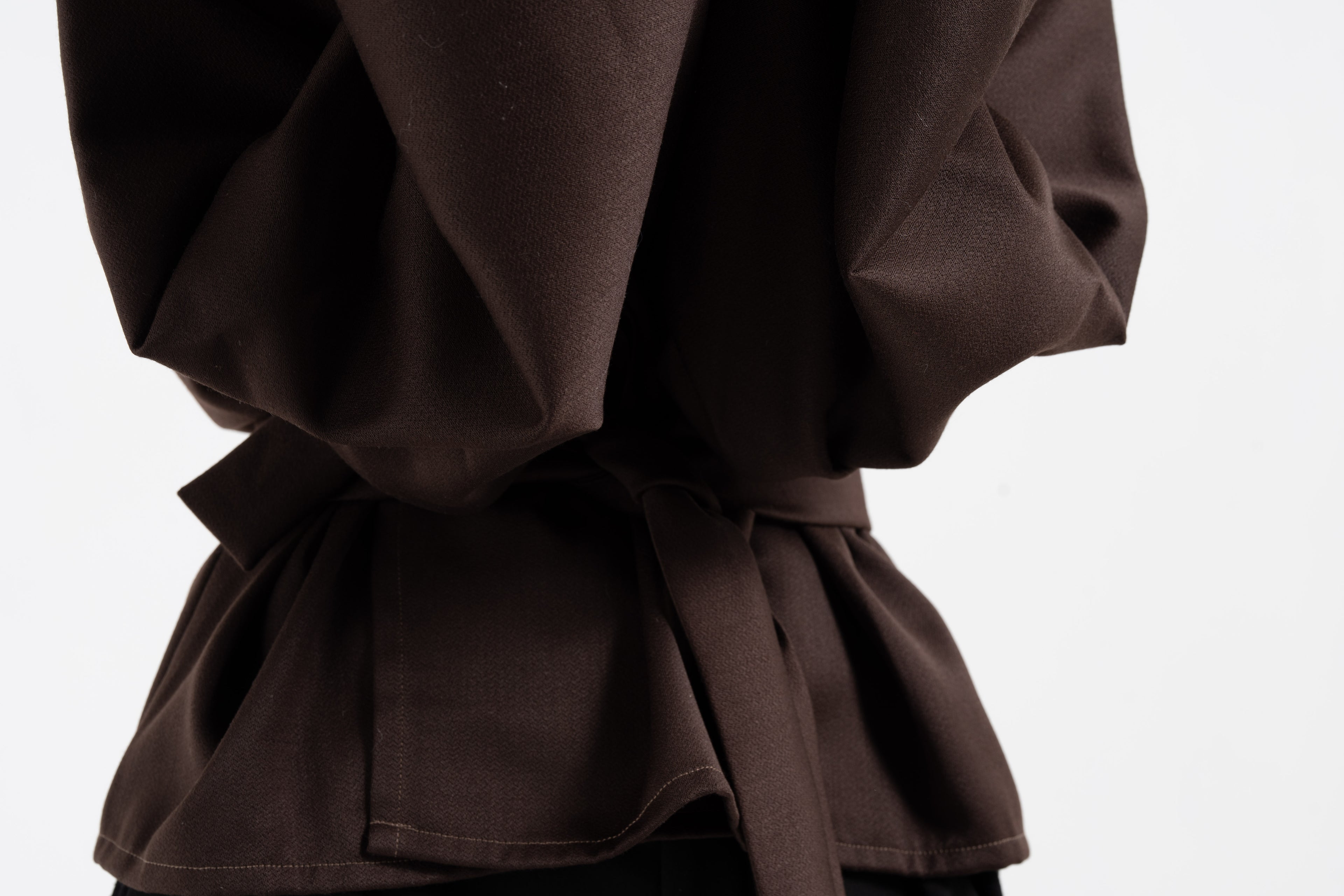 BROWN WOOL KIMONO image 2