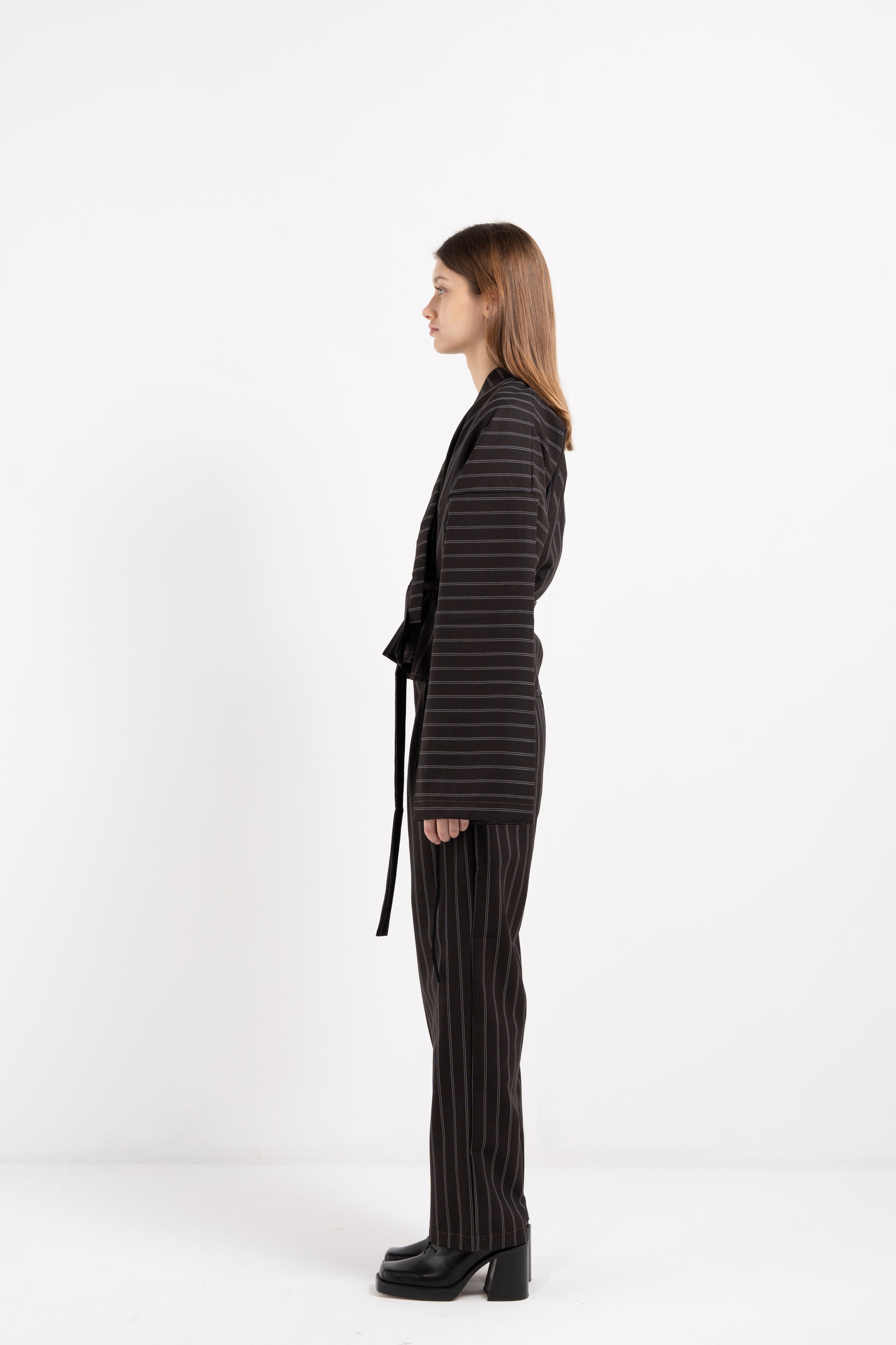 HIGH WAIST TROUSERS WITH PLEATS image 12