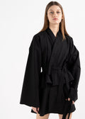 BLACK WOOL BALLERINA WRAP SKIRT image 0
