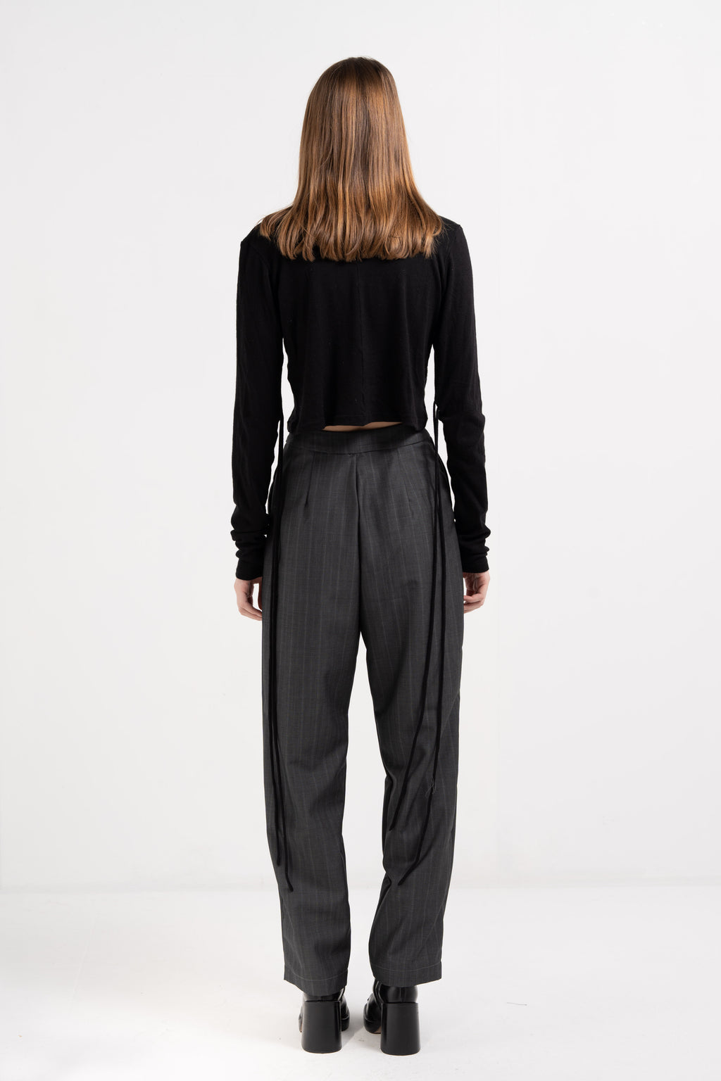 HIGH WAIST TROUSERS WITH PLEATS image 5