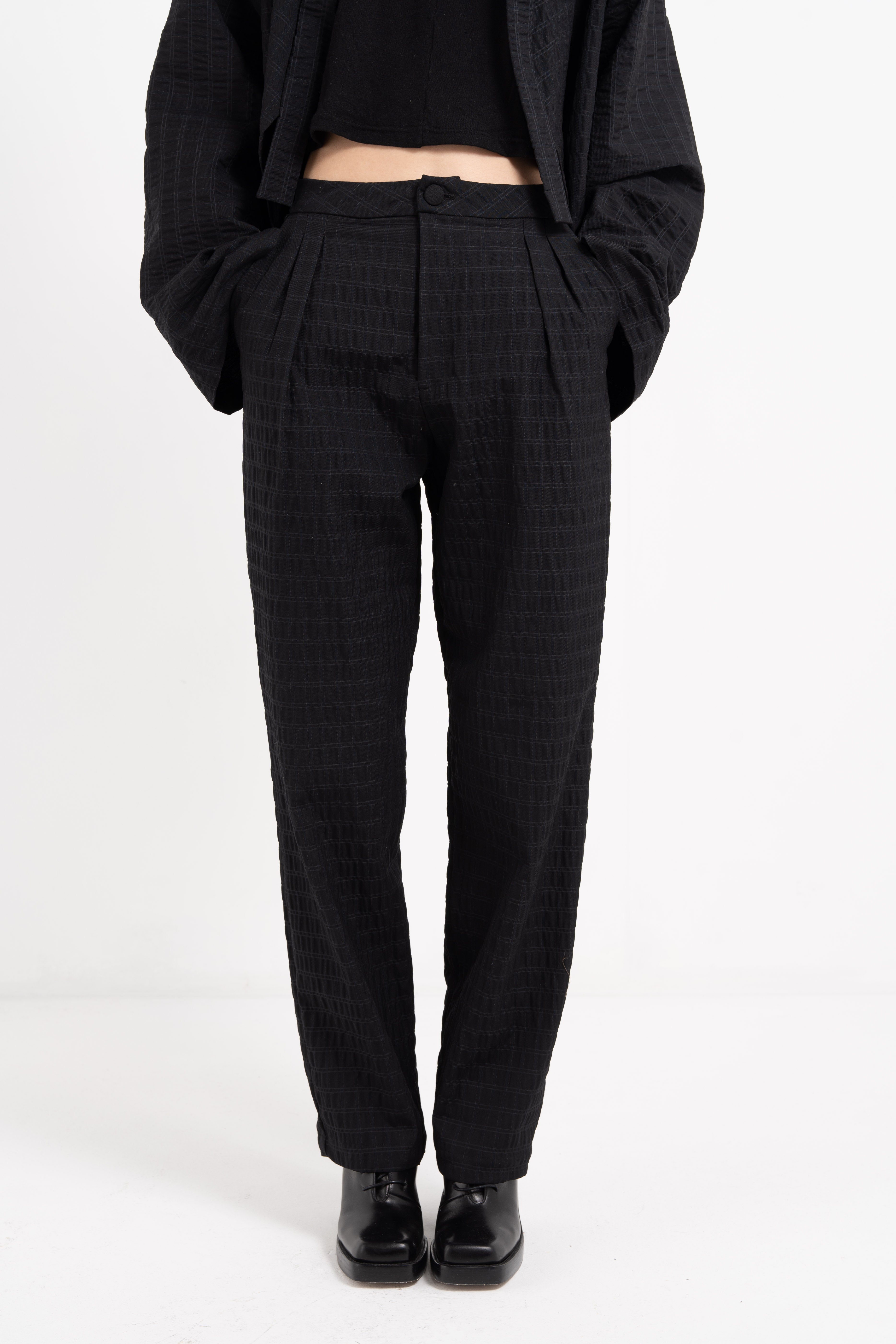 HIGH WAIST TROUSERS WITH PLEATS image 7