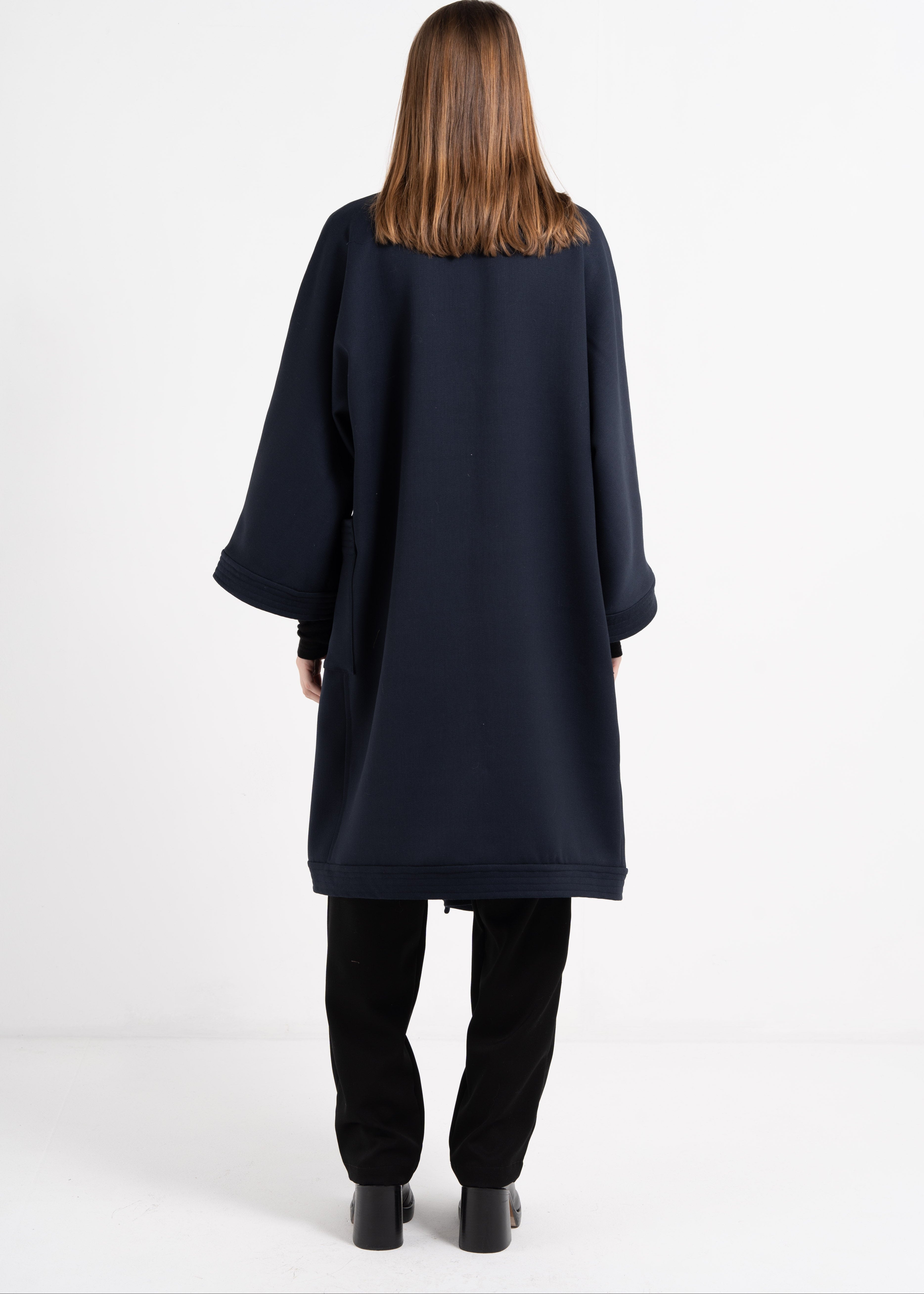 BLACK KIMONO COAT image 11