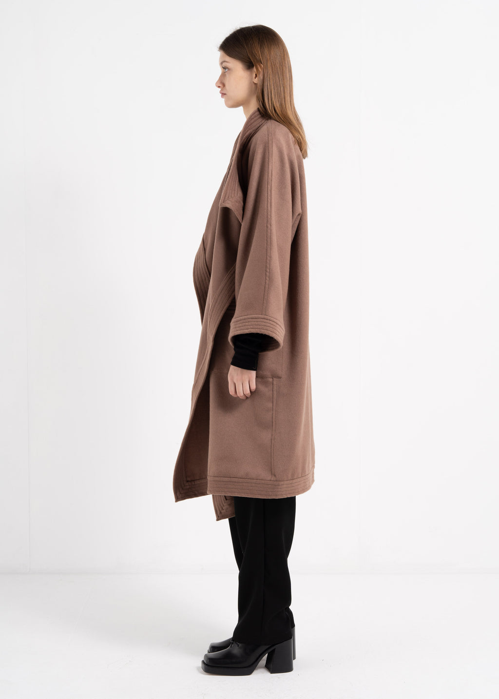 BLACK KIMONO COAT image 5