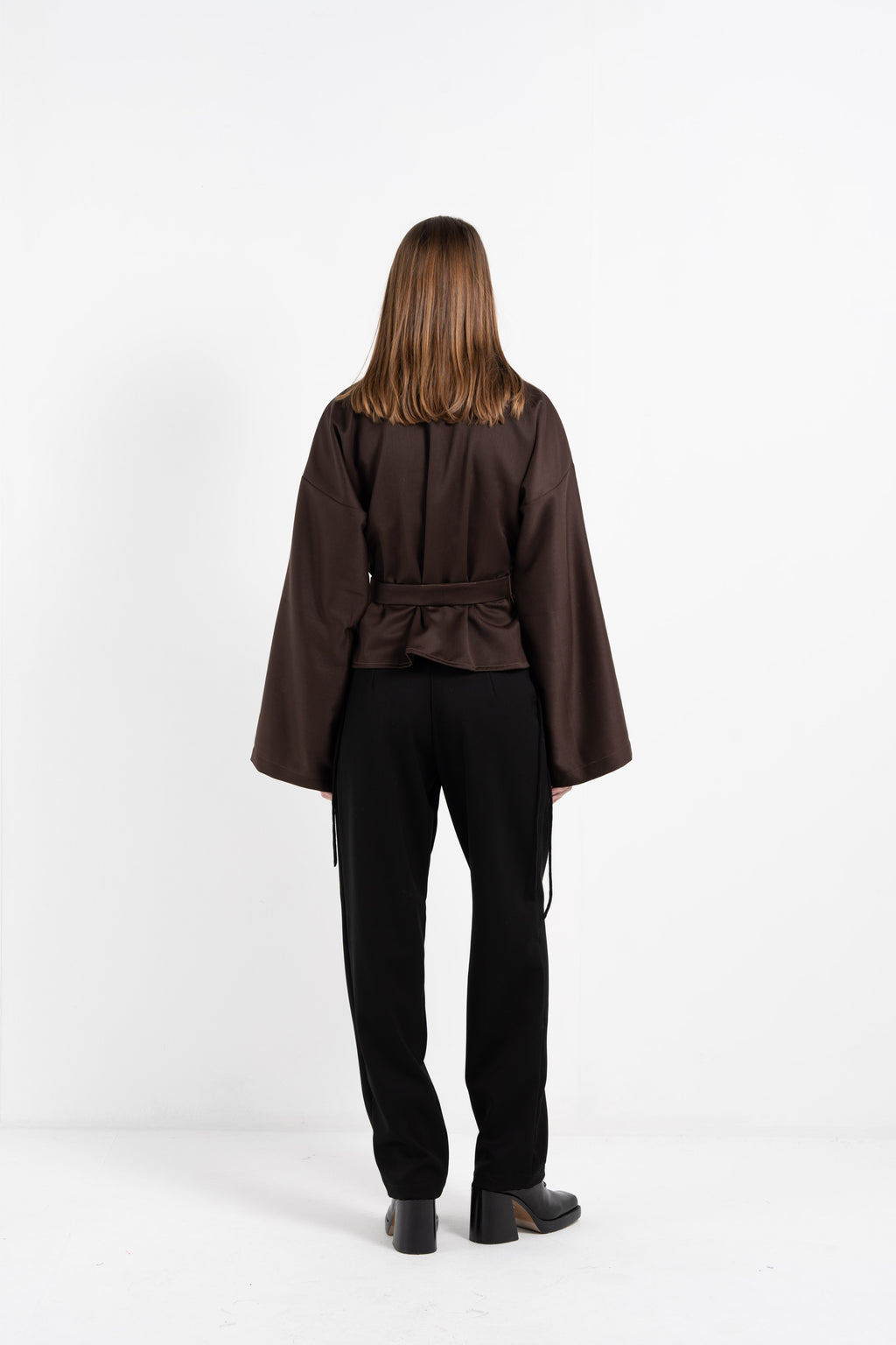 BROWN WOOL KIMONO image 4