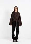 BROWN WOOL KIMONO image 0