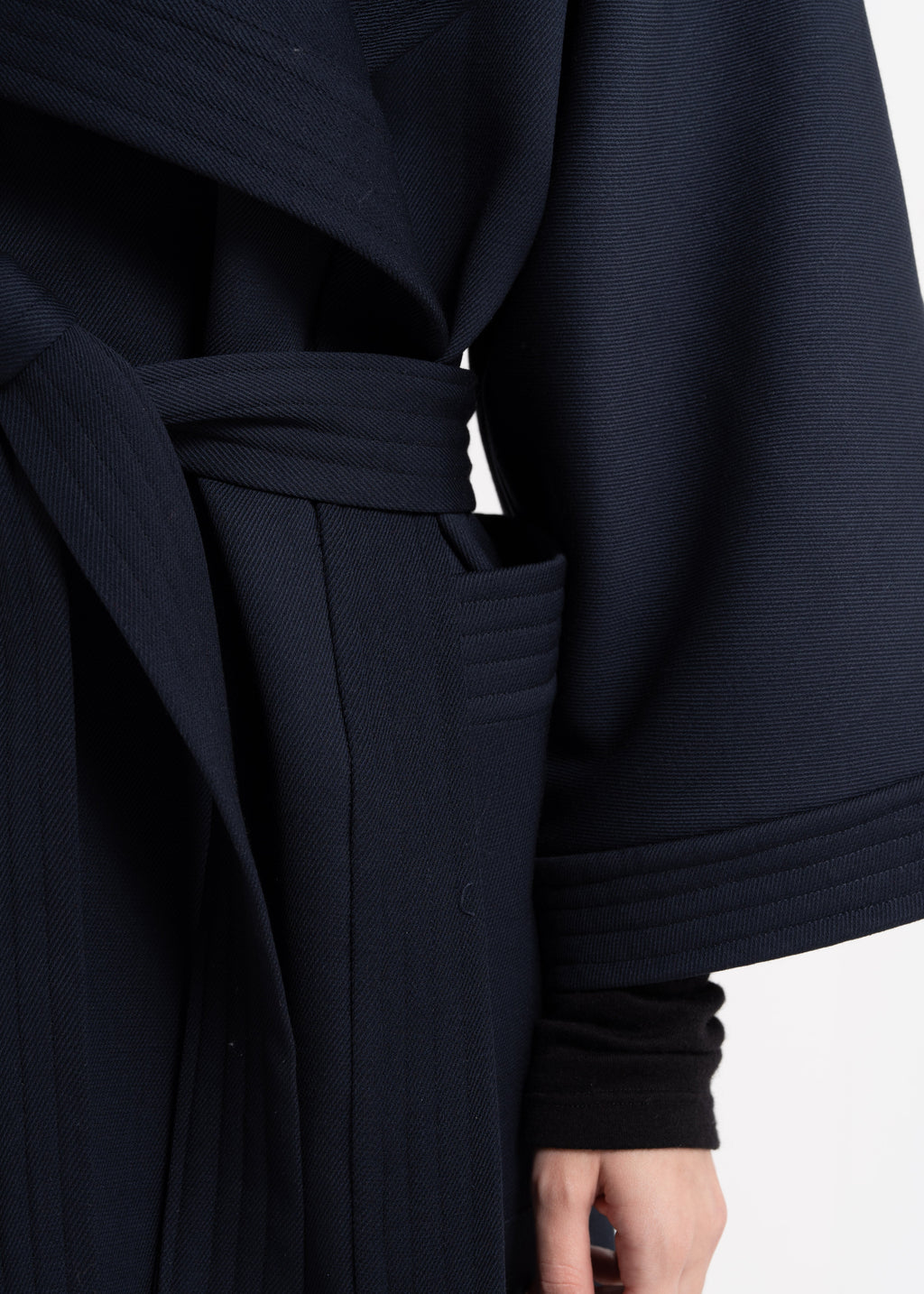 BLACK KIMONO COAT image 12