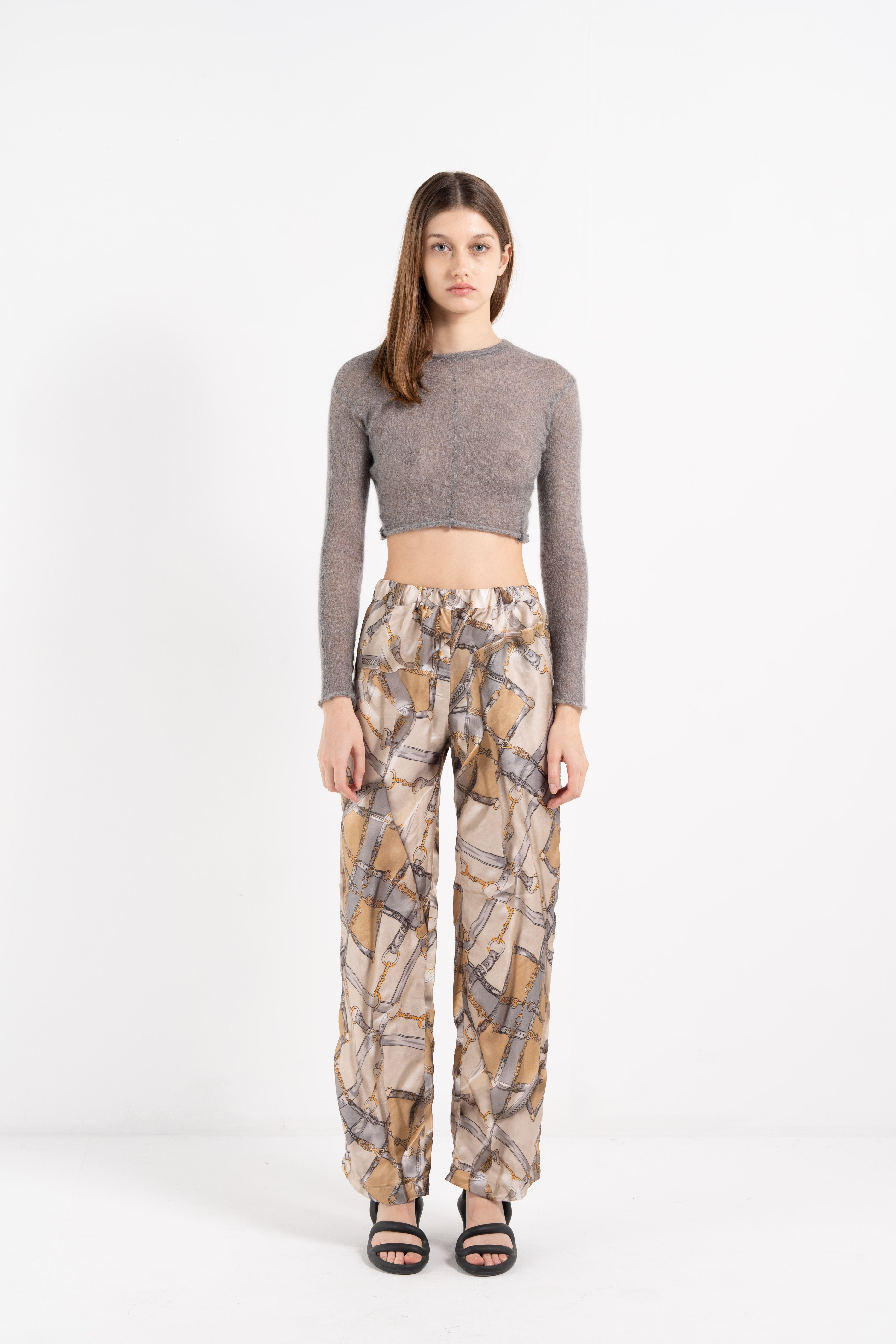 SILK ELASTICATED WAIST TROUSERS image 0