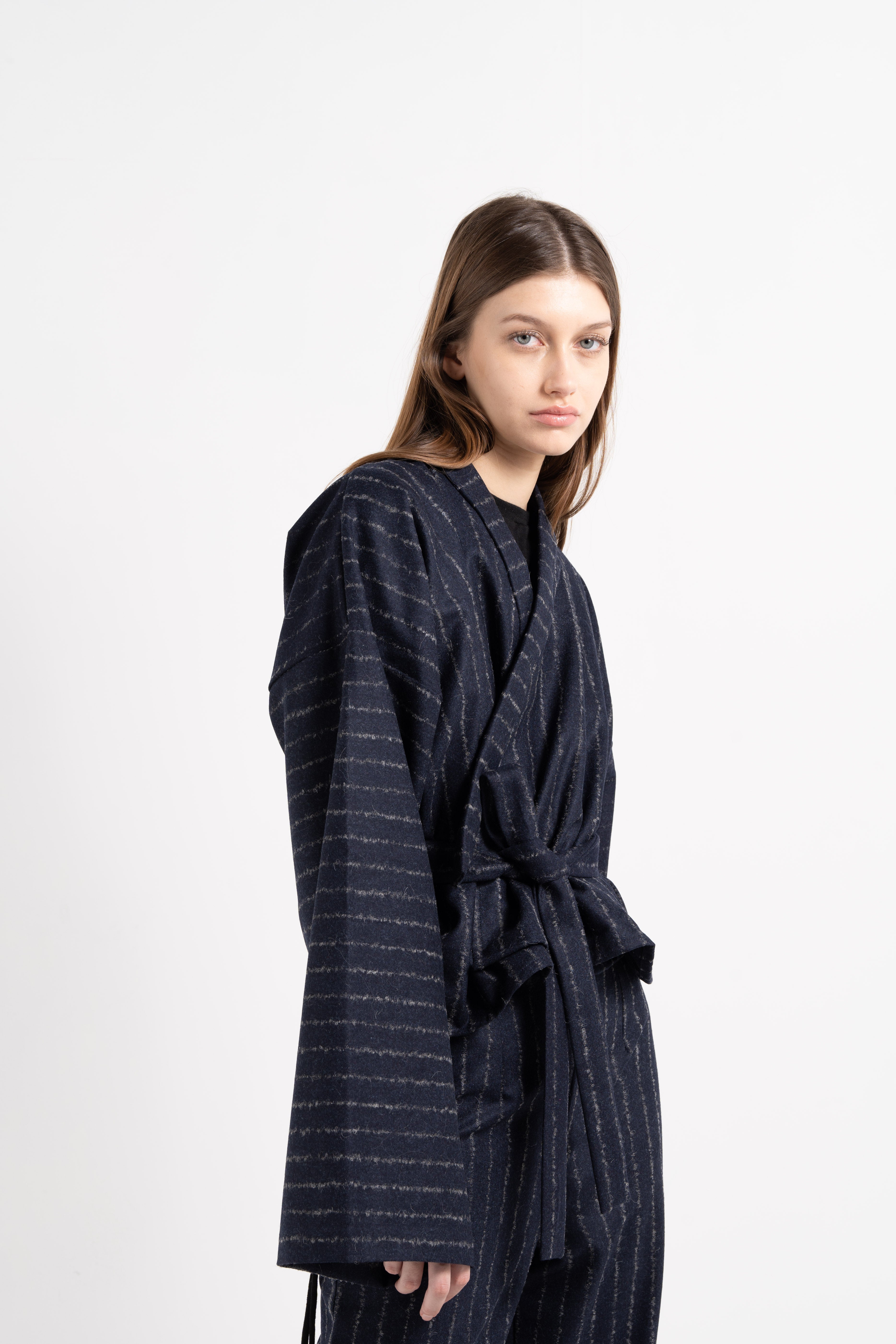 NIGHT BLUE STRIPED KIMONO image 1